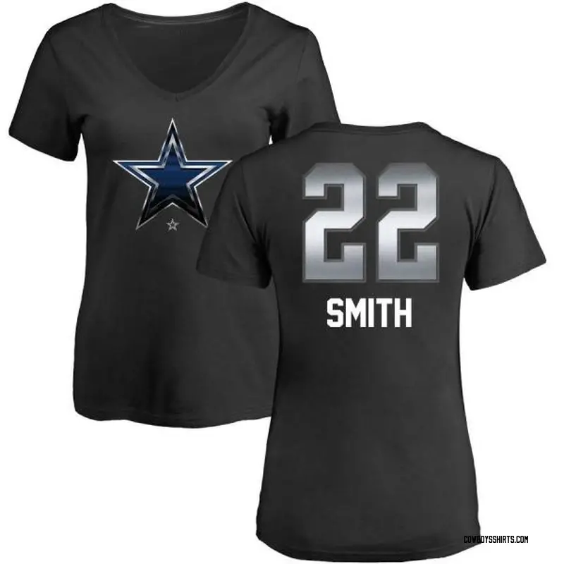 Emmitt Smith Dallas Cowboys Women's Black by Midnight Mascot T-Shirt 